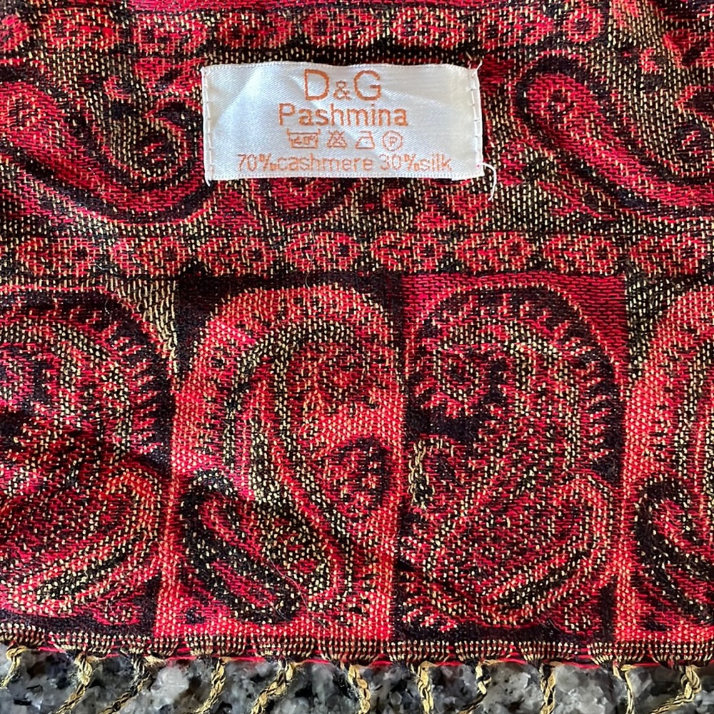 D&G Pashmina vintage shawl scarf, pattern design.